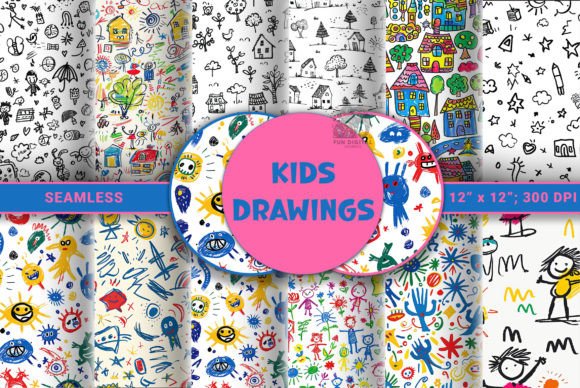 Download ChIldrens Drawings Pattern Kids Drawing - Premium Resources