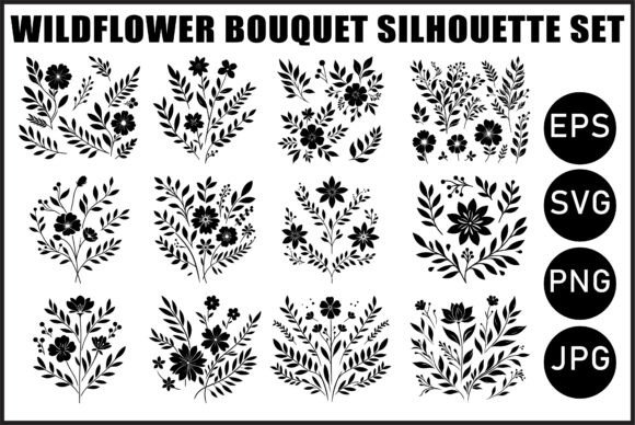 Download Black Wildflower Bouquet Vector Bundle - Premium Bundle