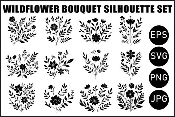 Download Vintage Wildflower Bouquet Vector Set - Premium Resources