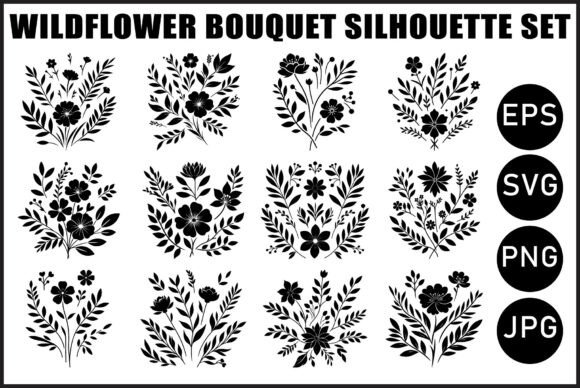 Download Vintage Wildflower Bouquet Vector Set - Premium Resources