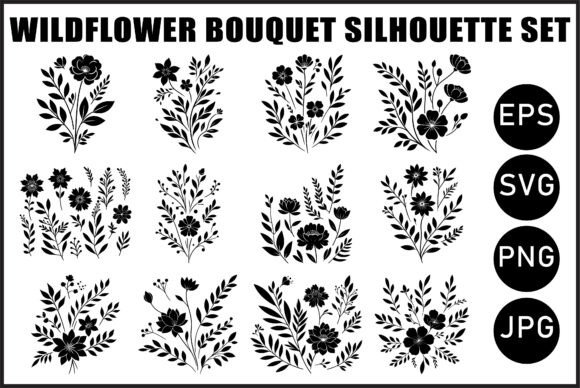 Download Vintage Wildflower Bouquet Vector Set - Premium Resources